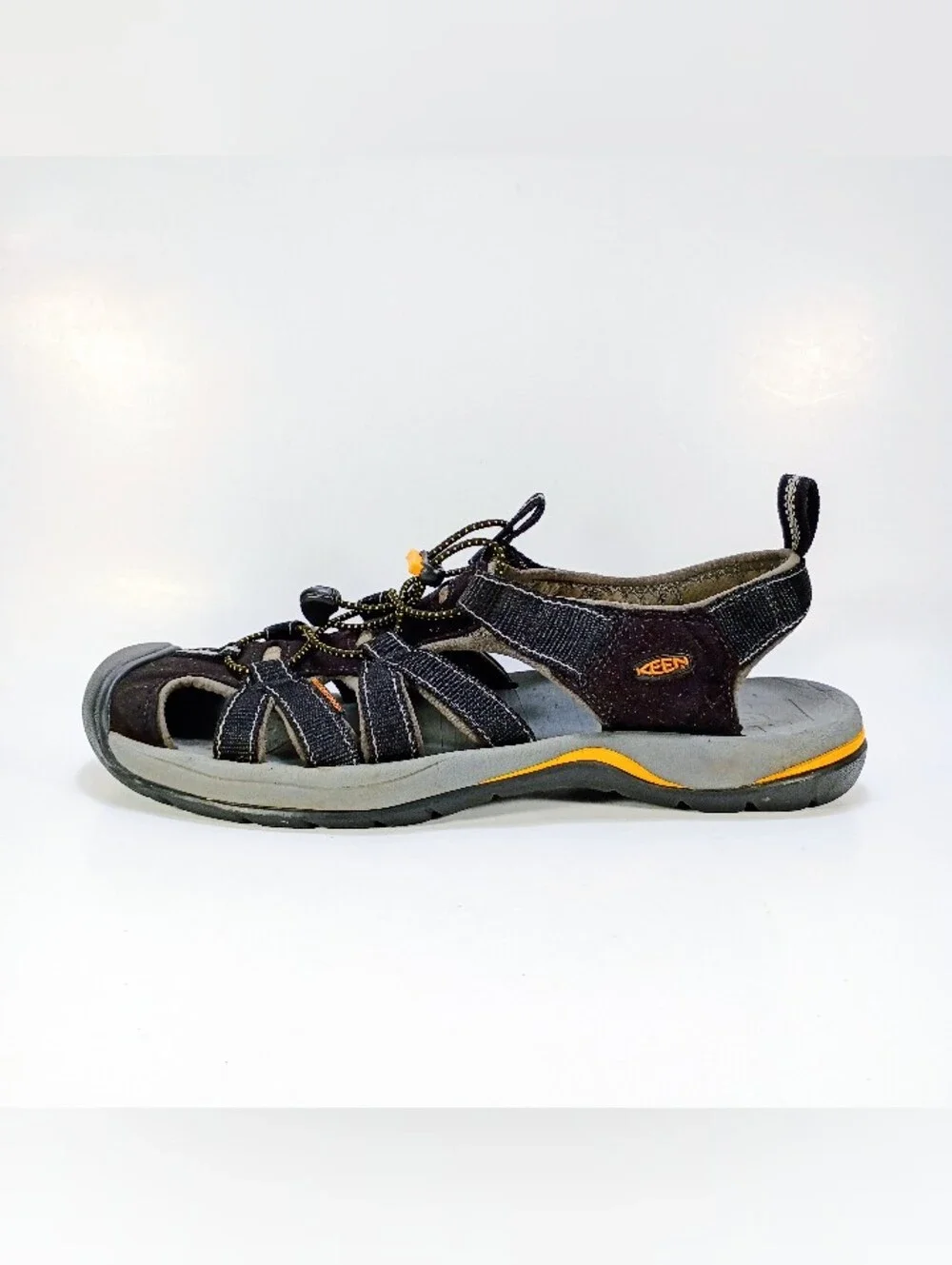 Keen Kanyon Mens 11.5 Black Bungee Lace Outdoor Sport Hiking Sandals